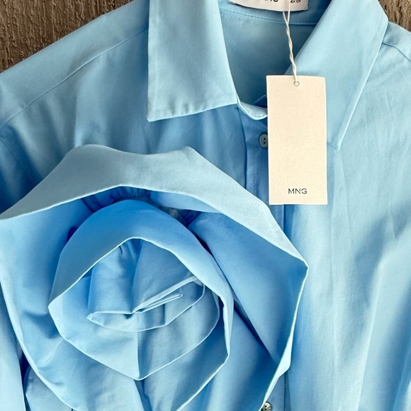 NWT Mango Blue Orchid Shirt - Picture 6 of 9